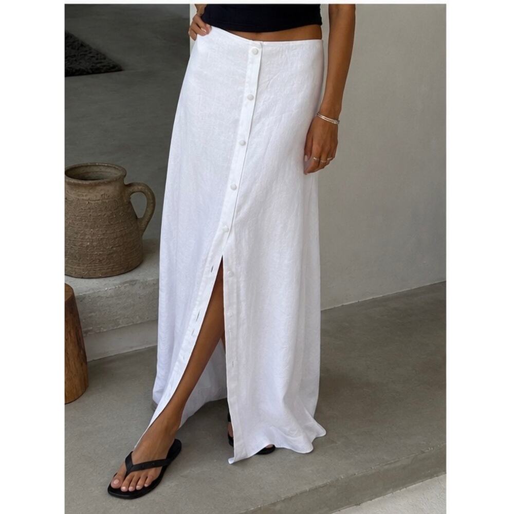 reformation andi linen skirt in white US2 - Picture 3 of 5